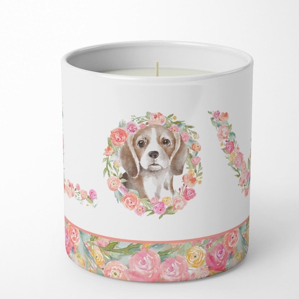 Carolines Treasures 3.75 x 3.25 in. Unisex Beagle No.3 Love 10 oz Decorative Soy Candle WDK4327CDL - main